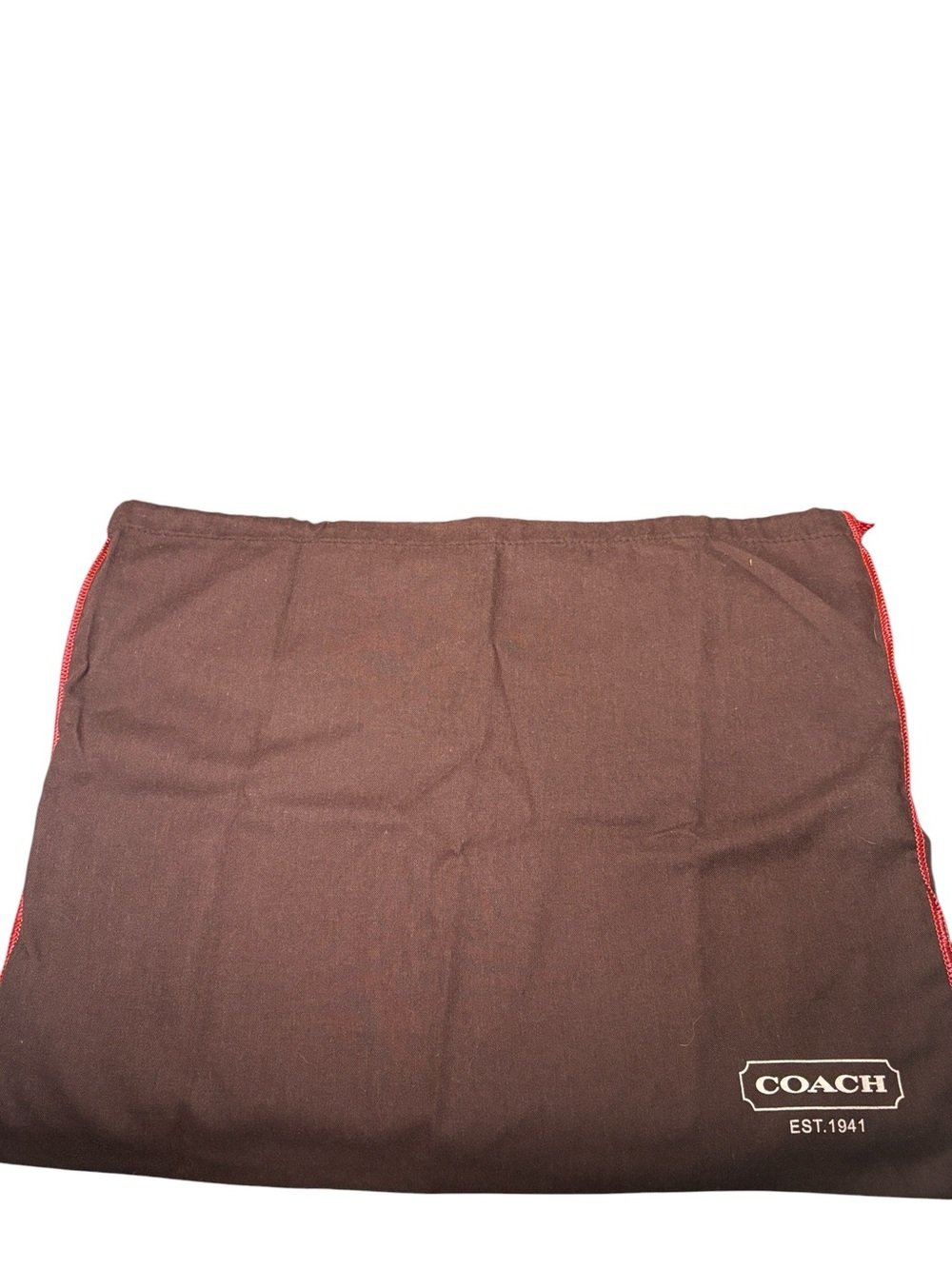 Coach Brown Cotton Canvas Drawstring Dust Bag Storage Cover 13.75" x 11"